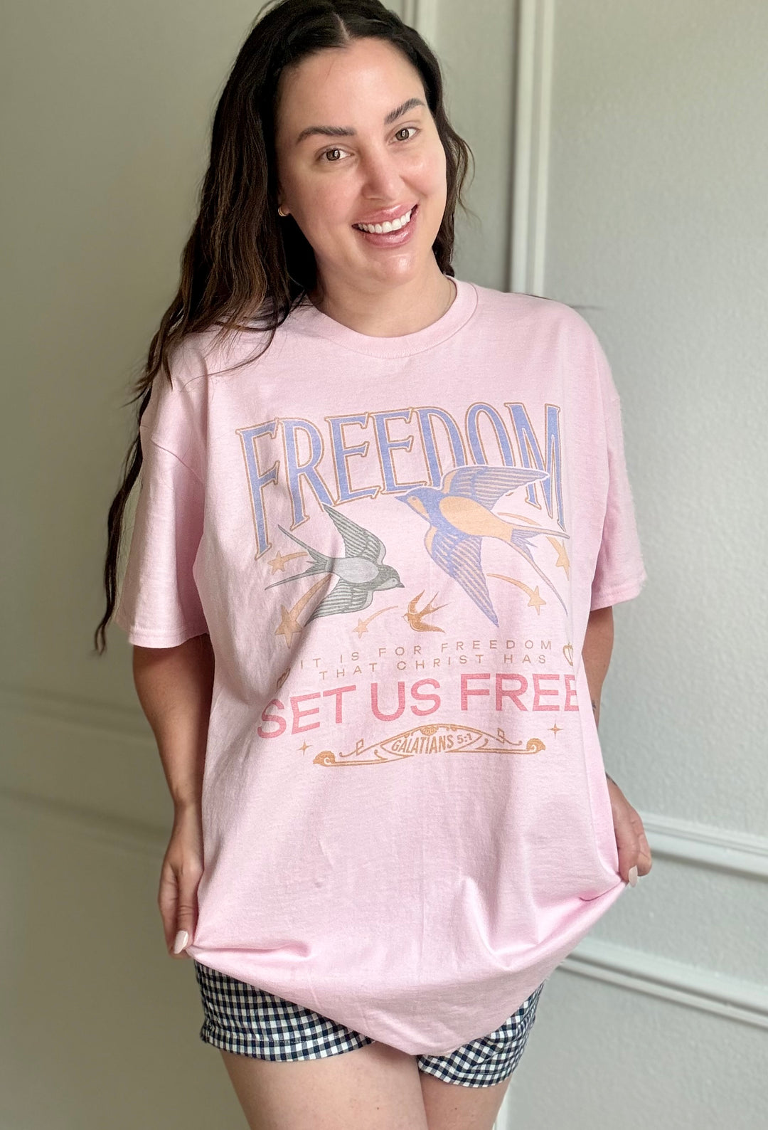 Set Us Free Oversized Graphic Tee