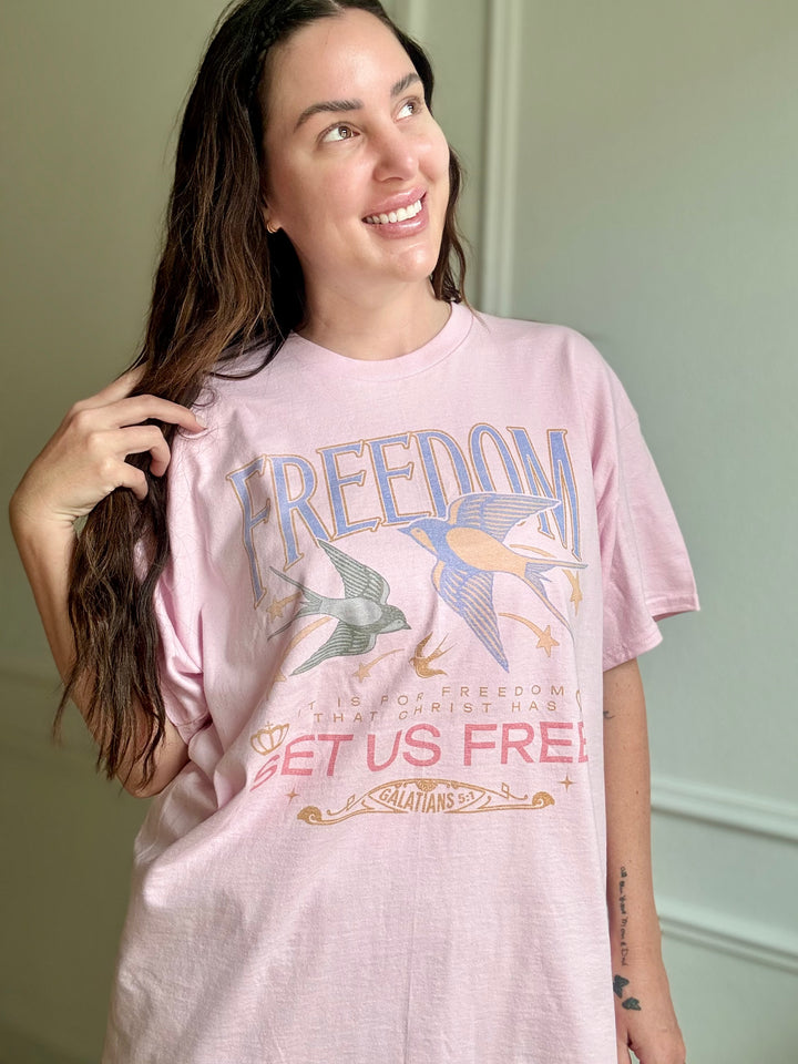 Set Us Free Oversized Graphic Tee
