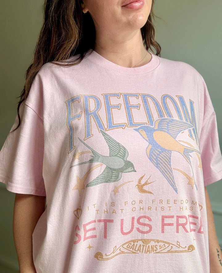 Set Us Free Oversized Graphic Tee