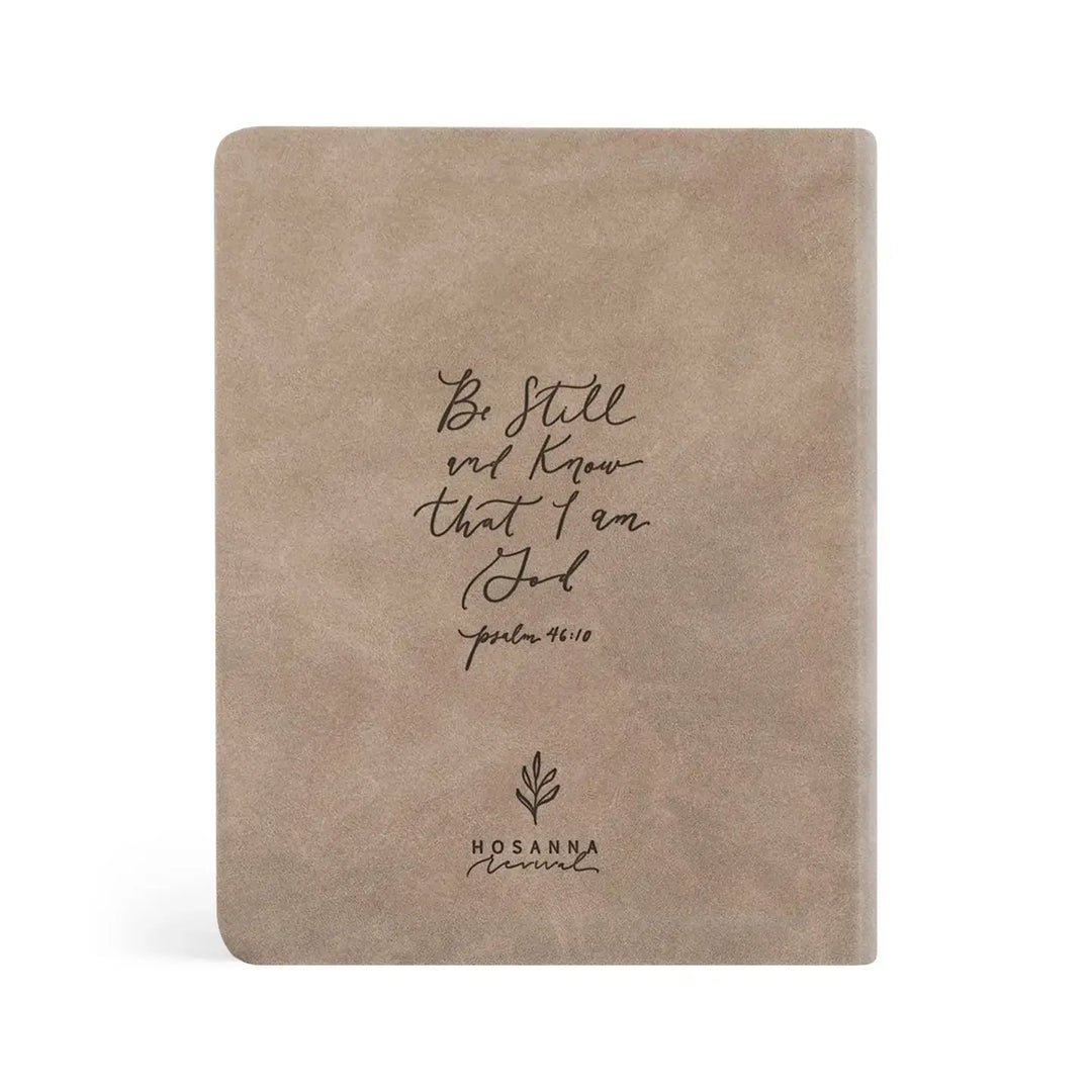 Marlo Notetaking Bible cover featuring 'Be Still and Know that I am God' Psalm 46:10 in elegant script.