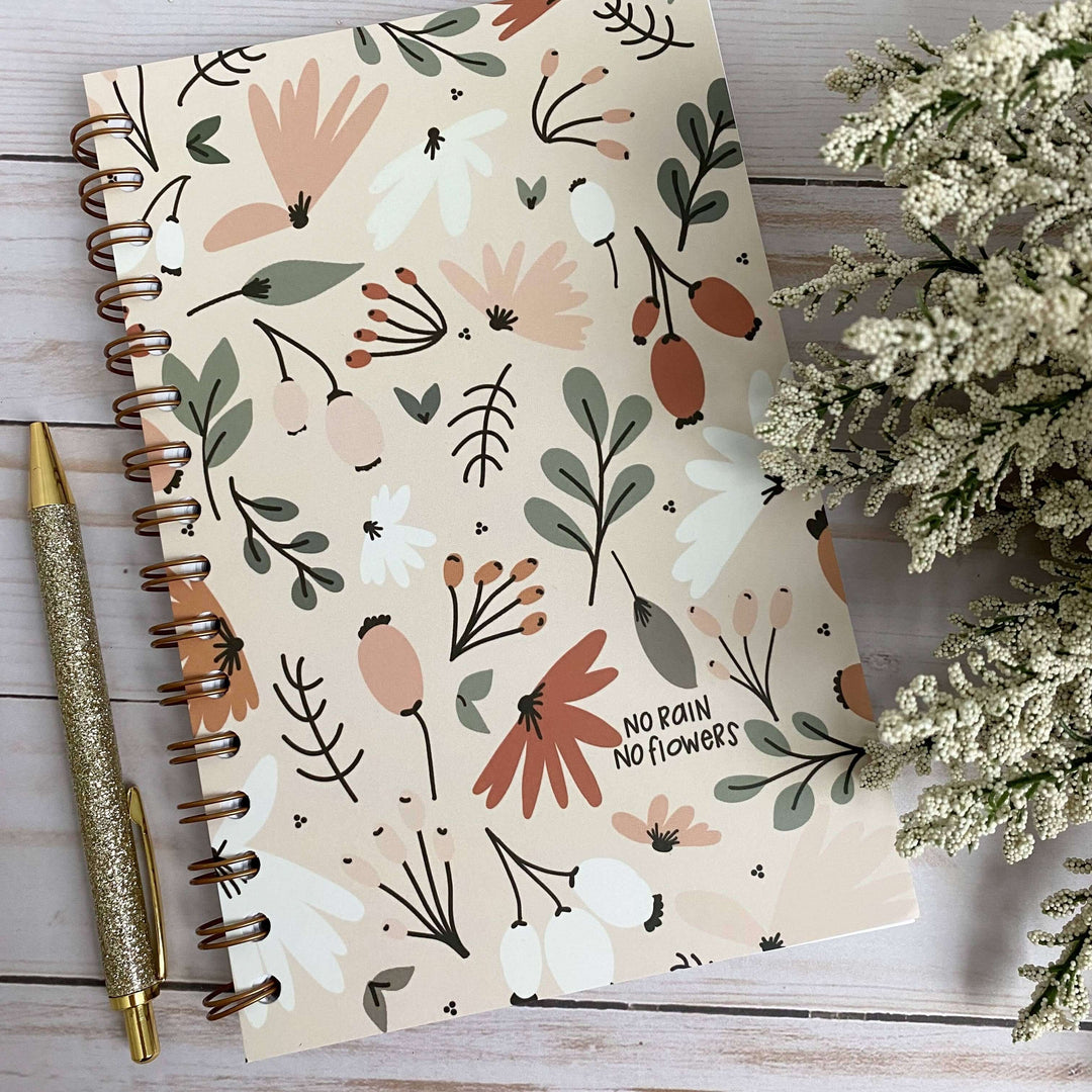 Faith Over Fear Journal for Christian women featuring floral design and inspiring message, perfect for daily journaling.